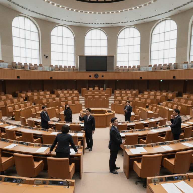 東京都議会で震度5弱地震、議事中断も建物被害なし
